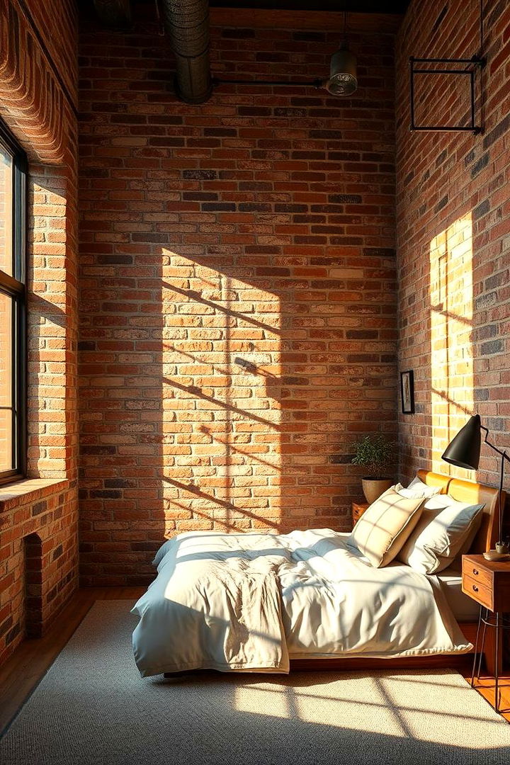 Exposed Brick Walls - Industrial Bedroom Concepts: Urban Edge Meets Cozy Comfort