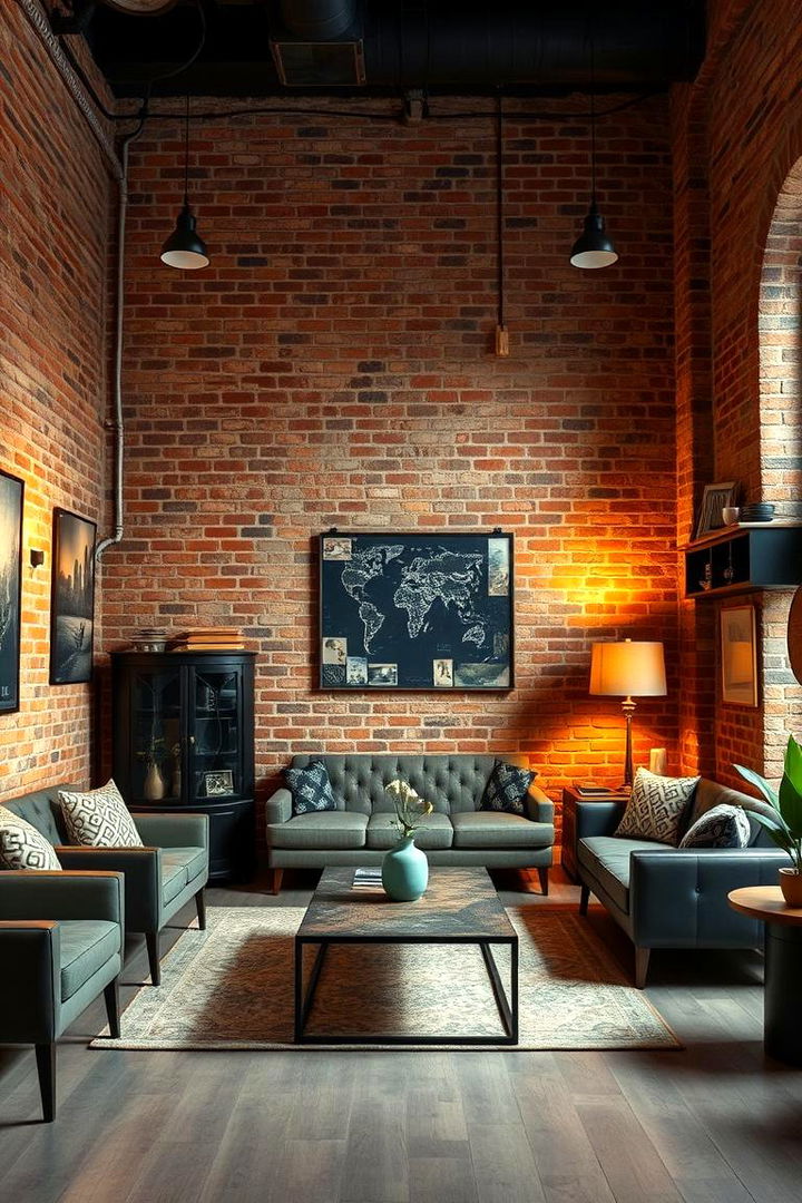 Exposed Brick Walls and Raw Textures - Industrial Living Room Designs with Exposed Structural Details