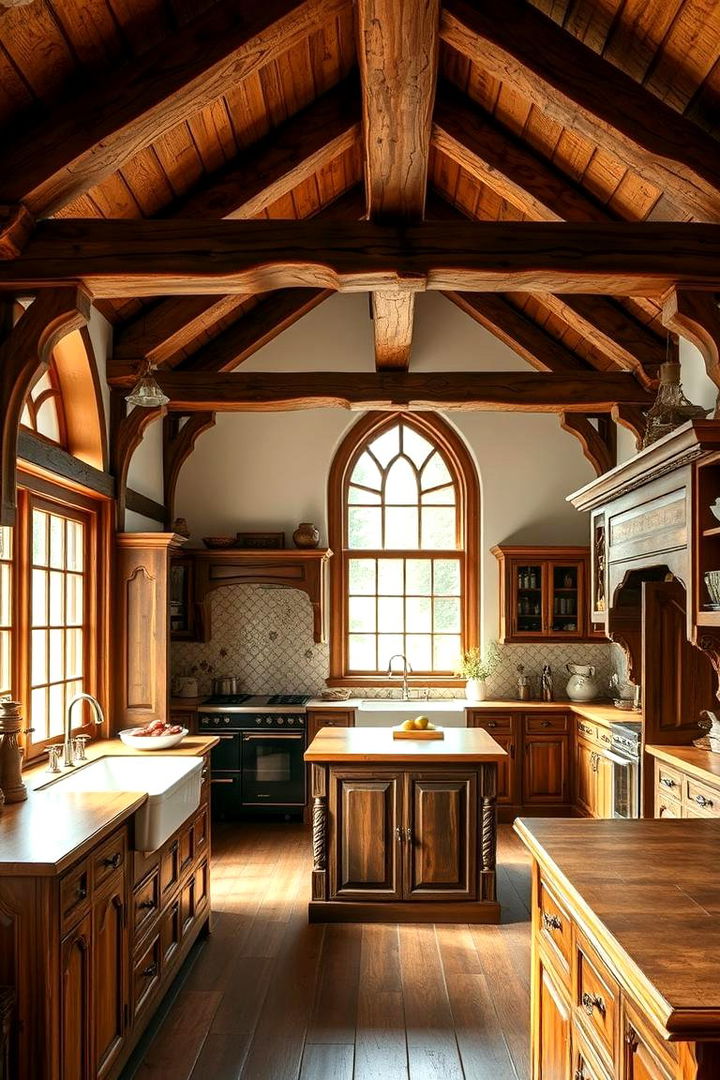 Exposed Timber Beams Charm - Tudor Kitchen Ideas for Historic & Cozy Aesthetics
