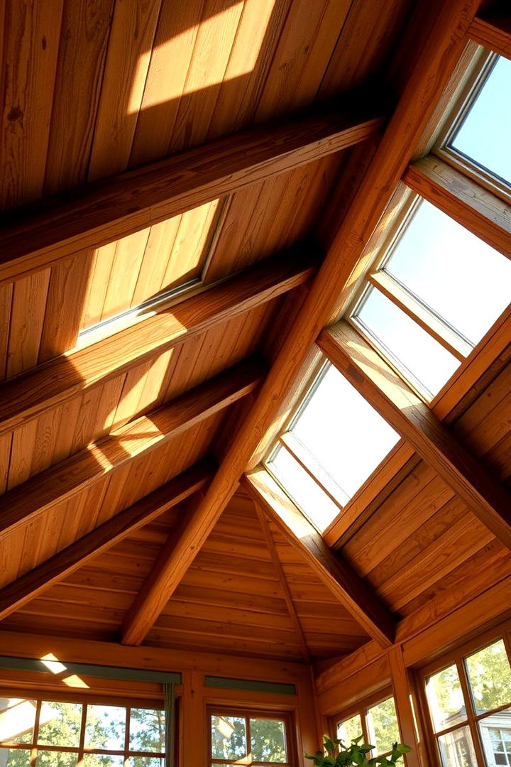 Exposed Wood Beam Accents - Stunning Sunroom Ceiling Designs to Elevate Your Space