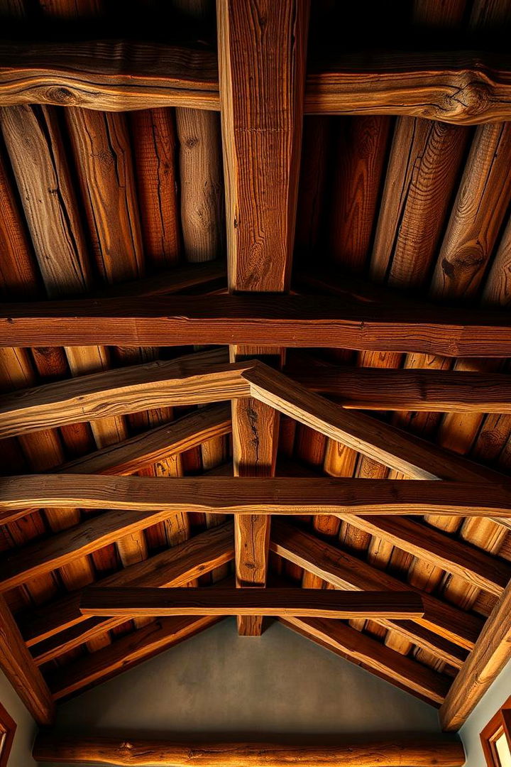 Exposed Wooden Beam Elegance - Rustic Ceiling Ideas to Elevate Your Home's Architectural Charm