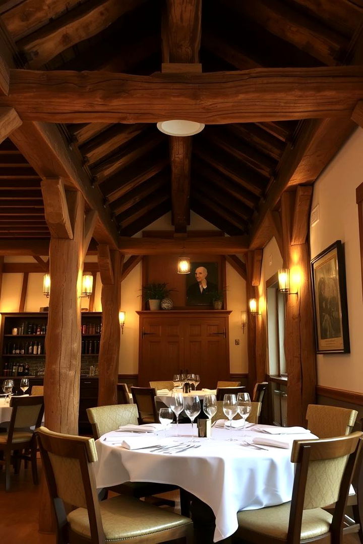 Exposed Wooden Beams - Rustic Dining Room Ideas for a Charming and Inviting Atmosphere