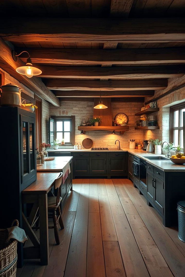 Exposed Wooden Beams Appeal - Rustic Kitchen Ideas for Warm, Inviting Cooking Spaces