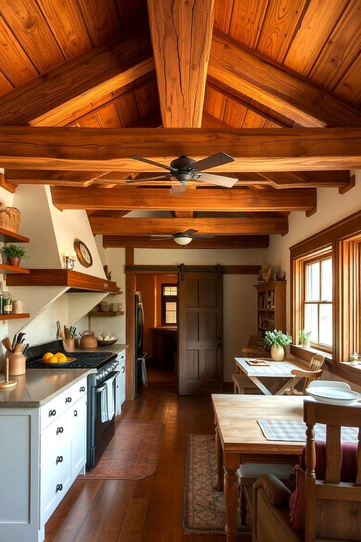 Exposed Wooden Beams and Structural Charm - Craftsman Kitchen Ideas for Warm & Functional Design