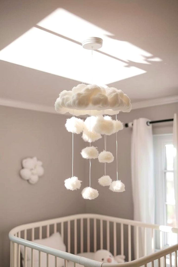 Floating Cloud Mobile Magic - Cloud Themed Nursery Ideas for a Serene Baby Room