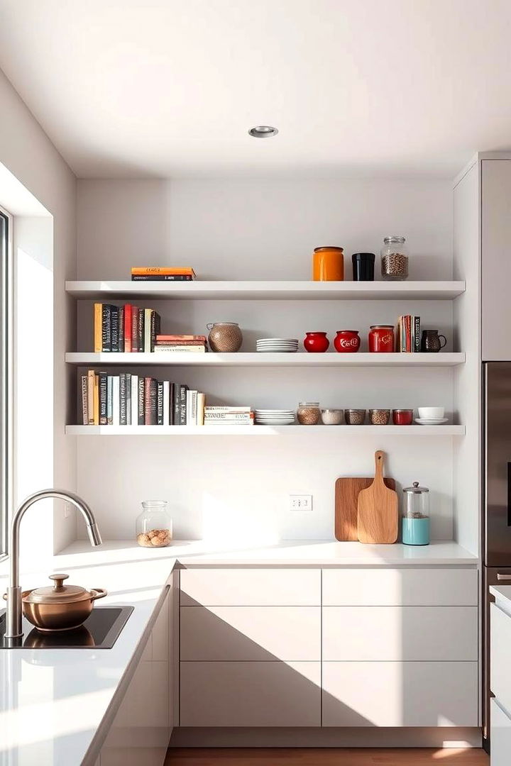 Floating Shelves for Increased Space - Smart Small Kitchen Storage Solutions for Efficiency