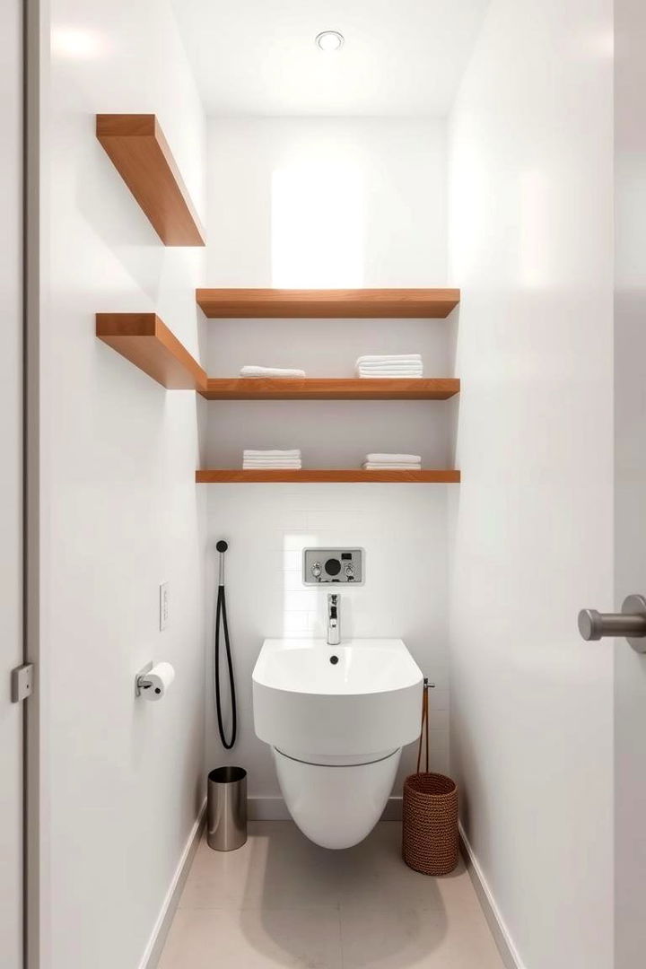 Floating Shelves for Modern Appeal - Small Bathroom Shelving Ideas to Maximize Storage