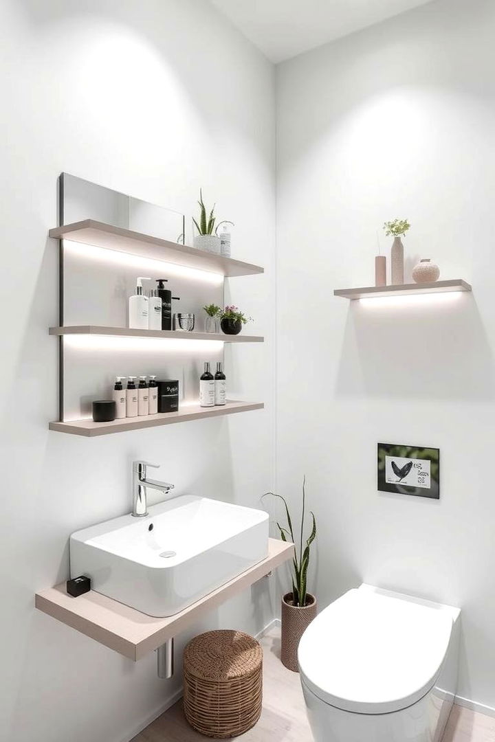 Floating Shelves for Modern Elegance - Smart Bathroom Wall Storage Ideas to Maximize Space