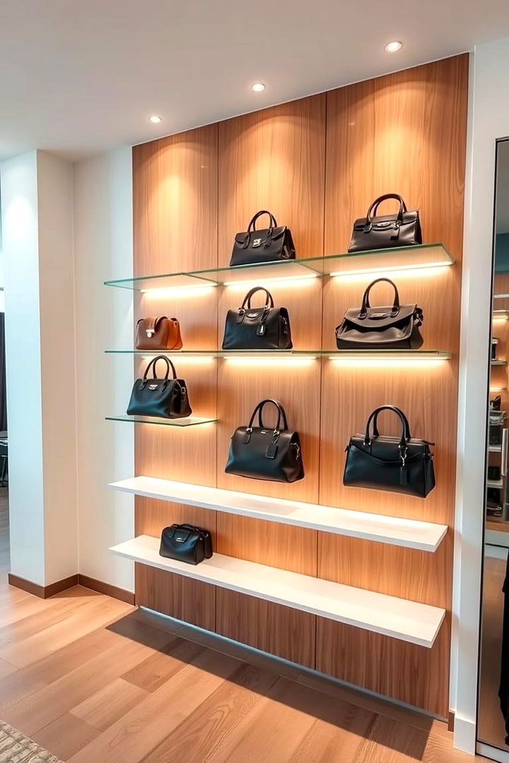 Floating Shelves for Purses - Clever Purse Storage Solutions for Organized Spaces