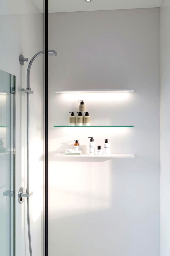 Floating Shelves for a Sleek Look - Shower Storage Ideas to Declutter Your Bathroom Space