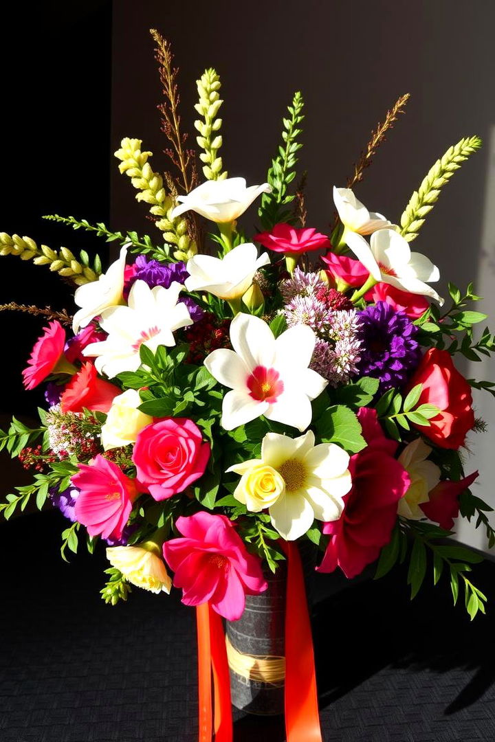 Floral Burst Centerpiece - Graduation Centerpiece Ideas for Celebratory Tables