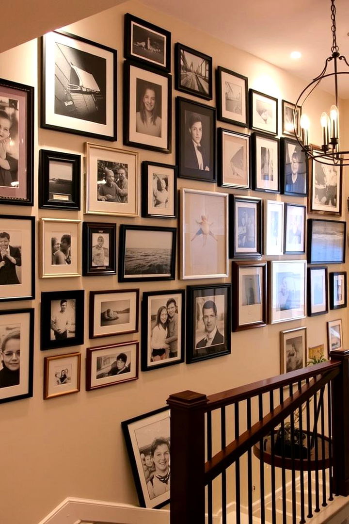 Gallery Wall Extravaganza - Staircase Wall Ideas to Elevate Your Home's Aesthetic