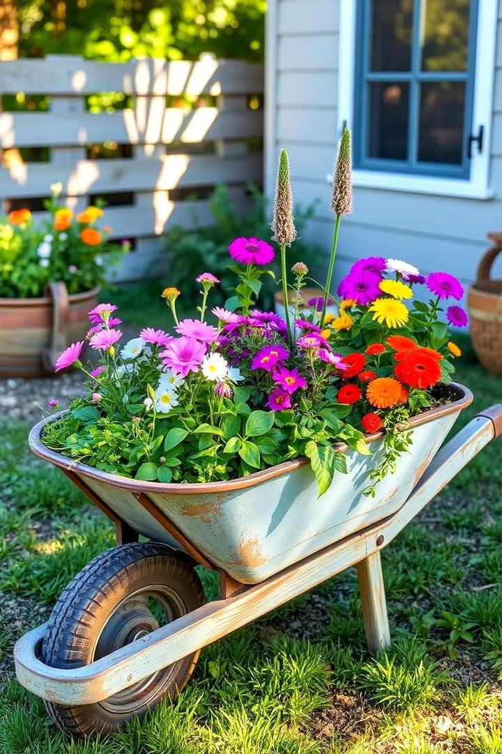 Garden Planter Revival - Creative Old Wheelbarrow Repurposing Garden Ideas