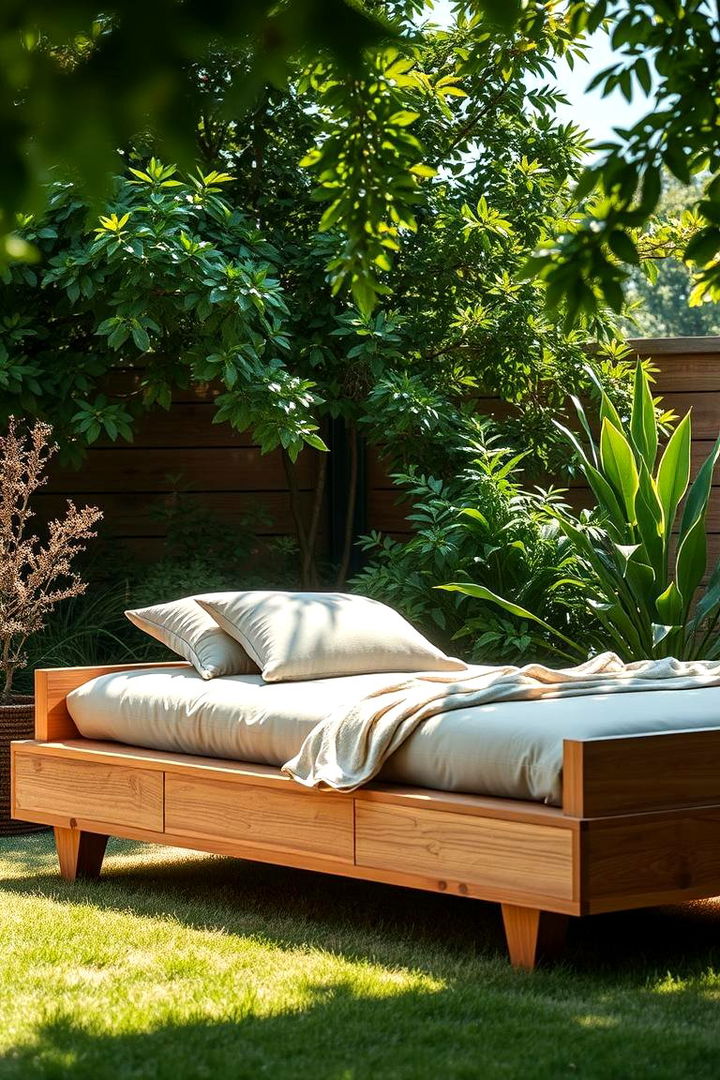 Garden Sleeper Bed for Outdoor Relaxation - Garden Sleeper Ideas: Rustic & Durable Landscaping Edges