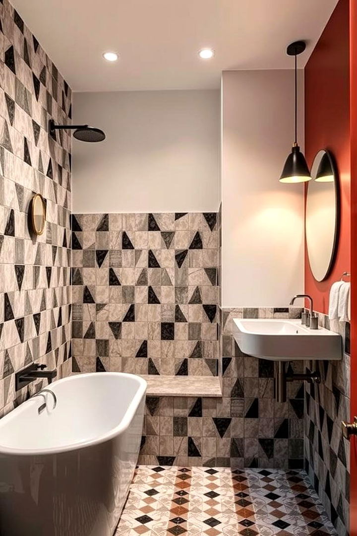 Geometric Elegance in Tiles - Art Deco Bathroom Ideas for Vintage Glamour