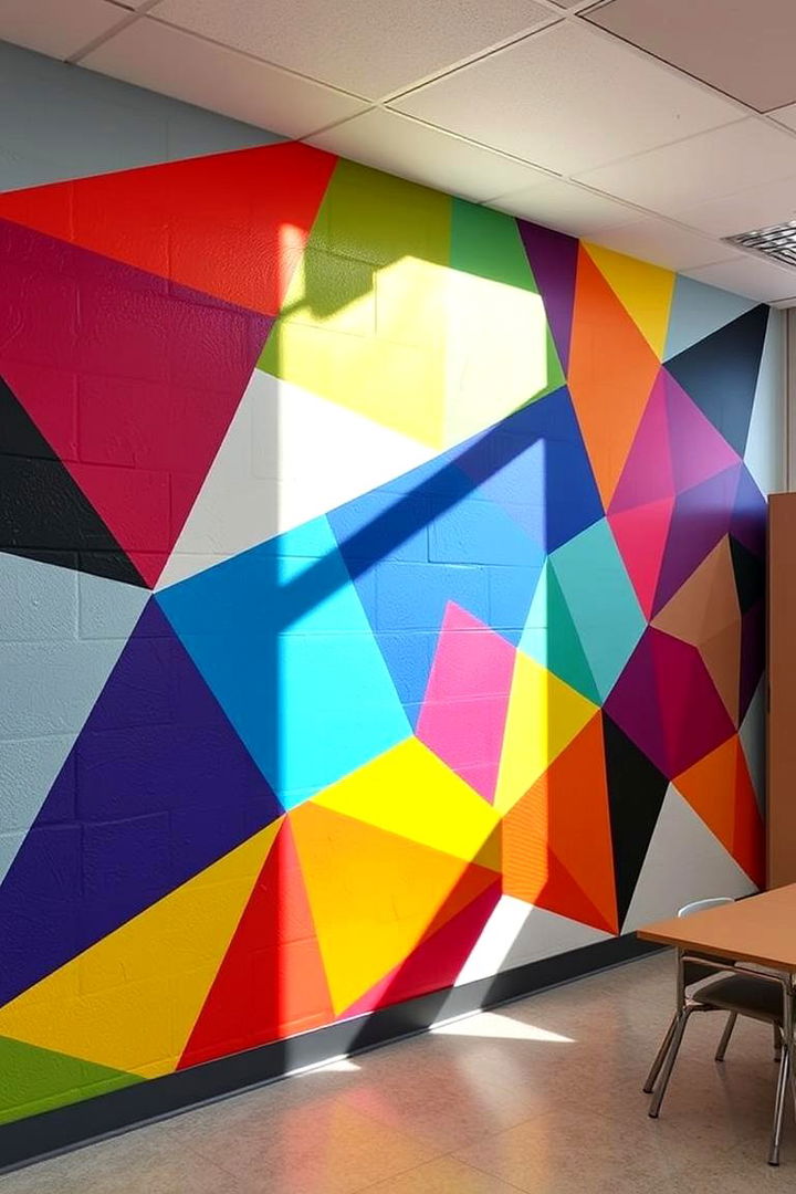 Geometry Galore - Math Mural Ideas: Educational Kids' Room Wall Art