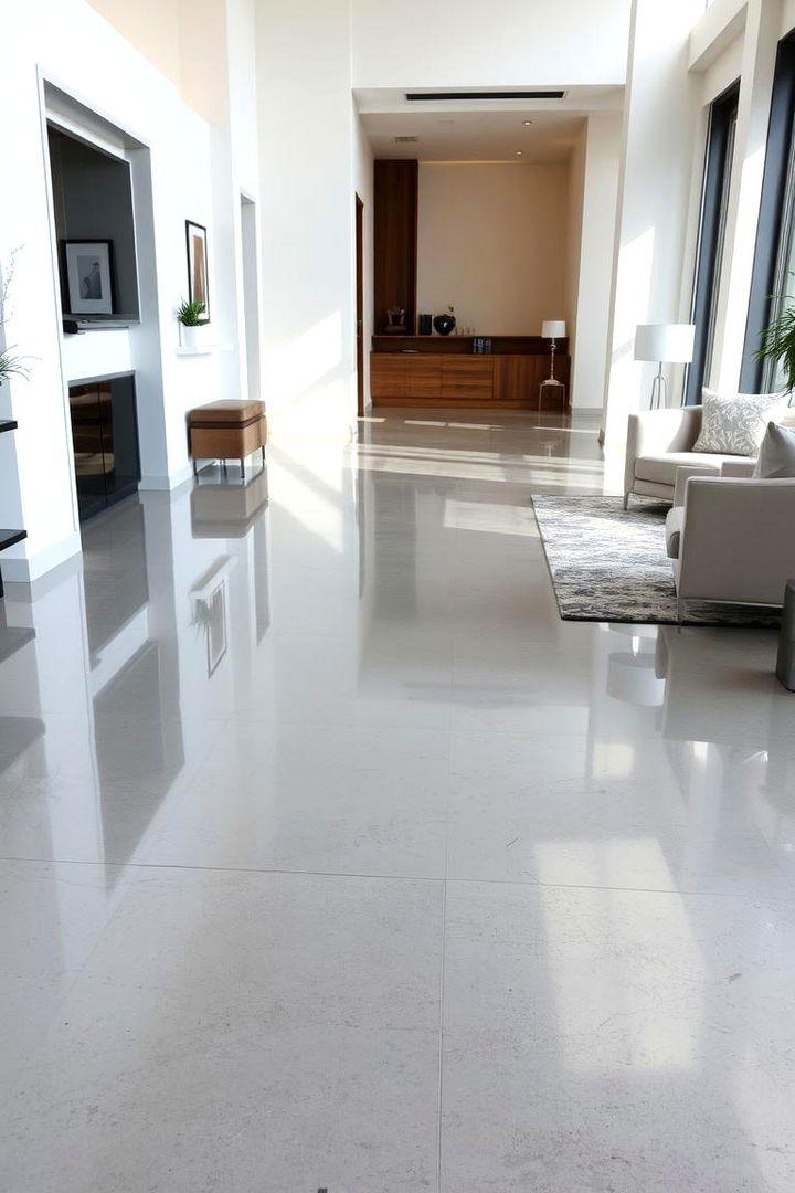 Glossy High Gloss Concrete Paint - Indoor Concrete Floor Paint Ideas for Modern Spaces