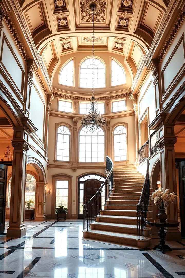 Grand Foyer Living Room Entrance - Mansion Living Room Ideas: Grandeur & High Ceilings