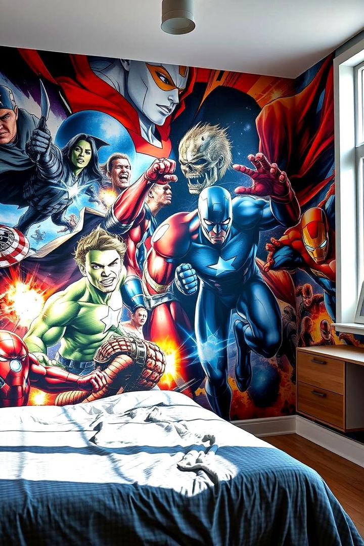 Heroic Wall Murals - Marvel Bedroom Ideas: Superhero Themes for Kids