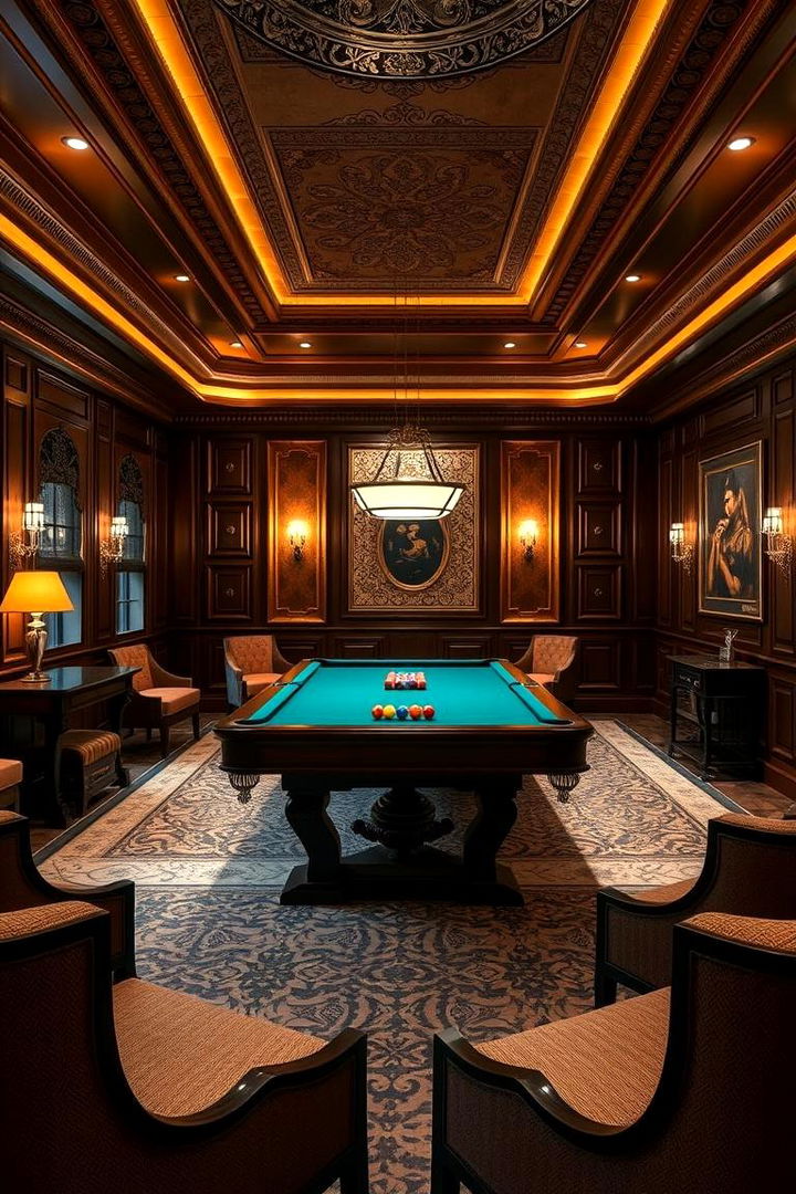 High End Pool Table Lounge - Luxury Game Room Ideas for High-End Entertainment