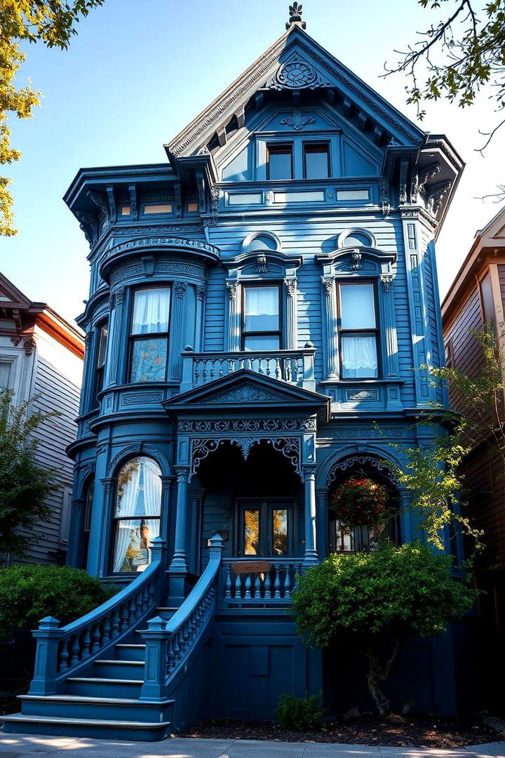 Historical Charm of Victorian Blues - Blue Victorian House Color Inspiration Ideas