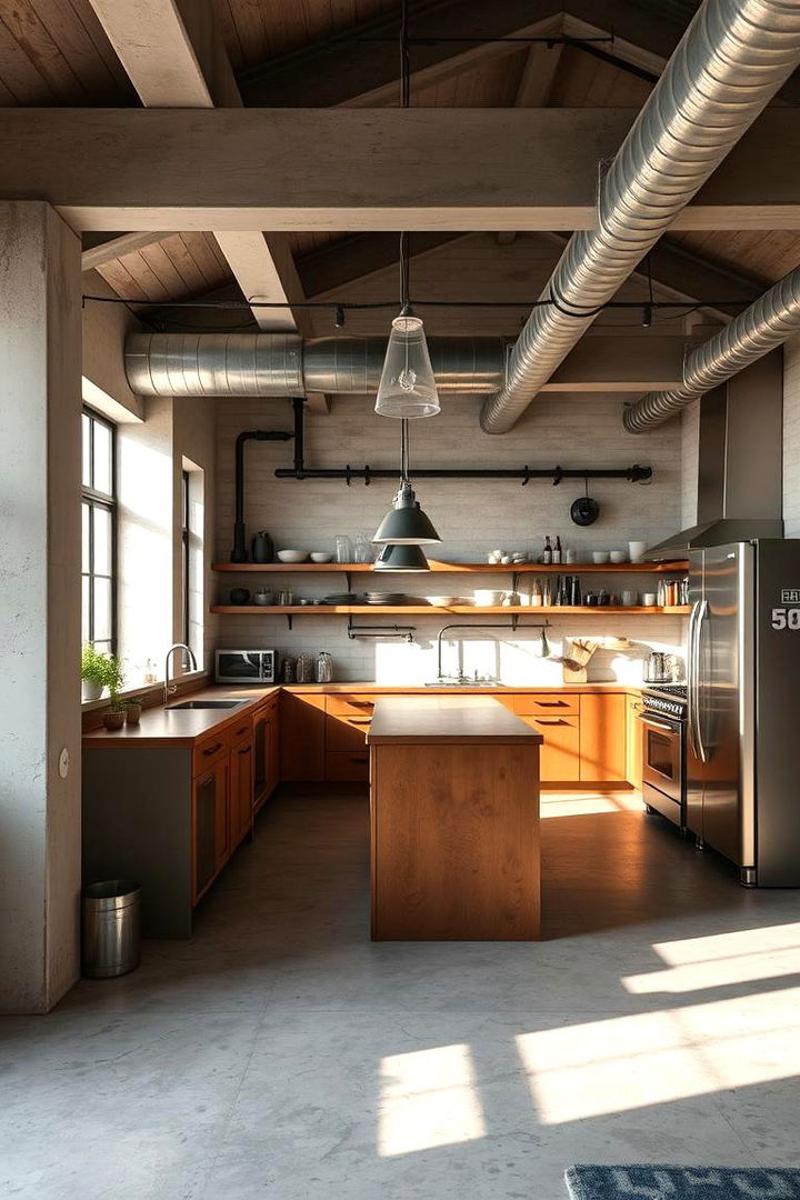 Industrial Chic Vibes - Concrete Floor Kitchen Ideas for Industrial & Modern Styles