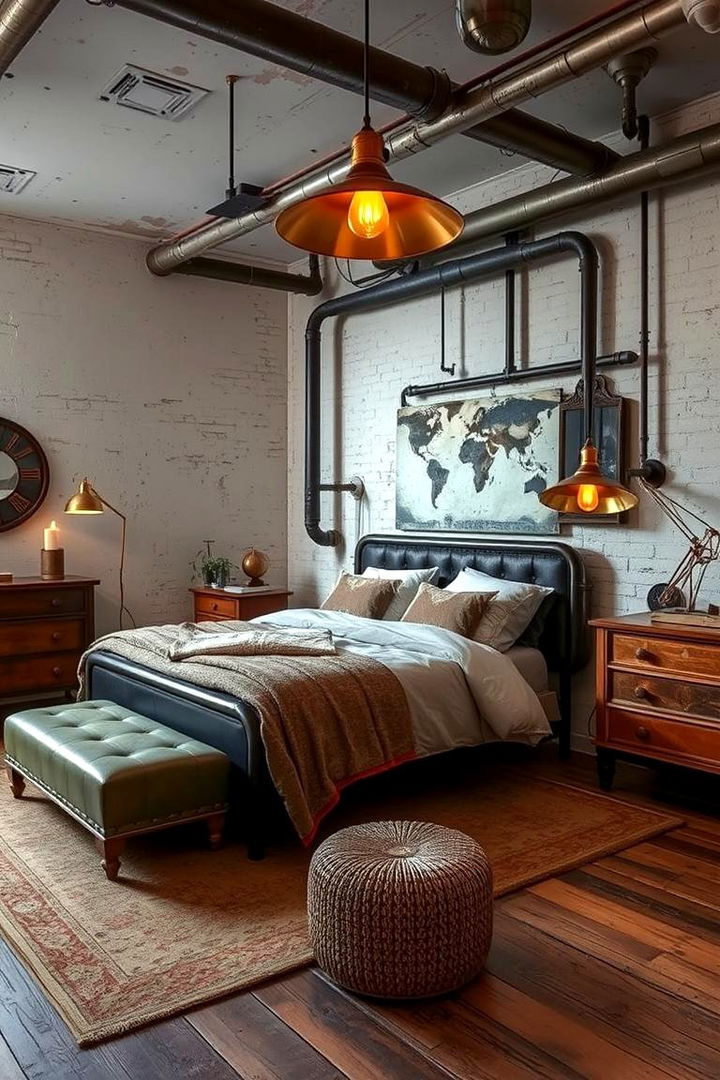 Industrial Elegance - Steampunk Bedroom Ideas for Industrial Elegance