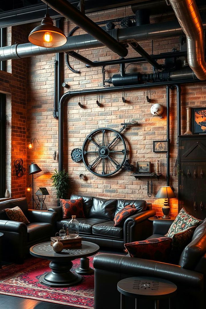 Industrial Fusion Charm - Steampunk Interior Design Ideas for Industrial Chic