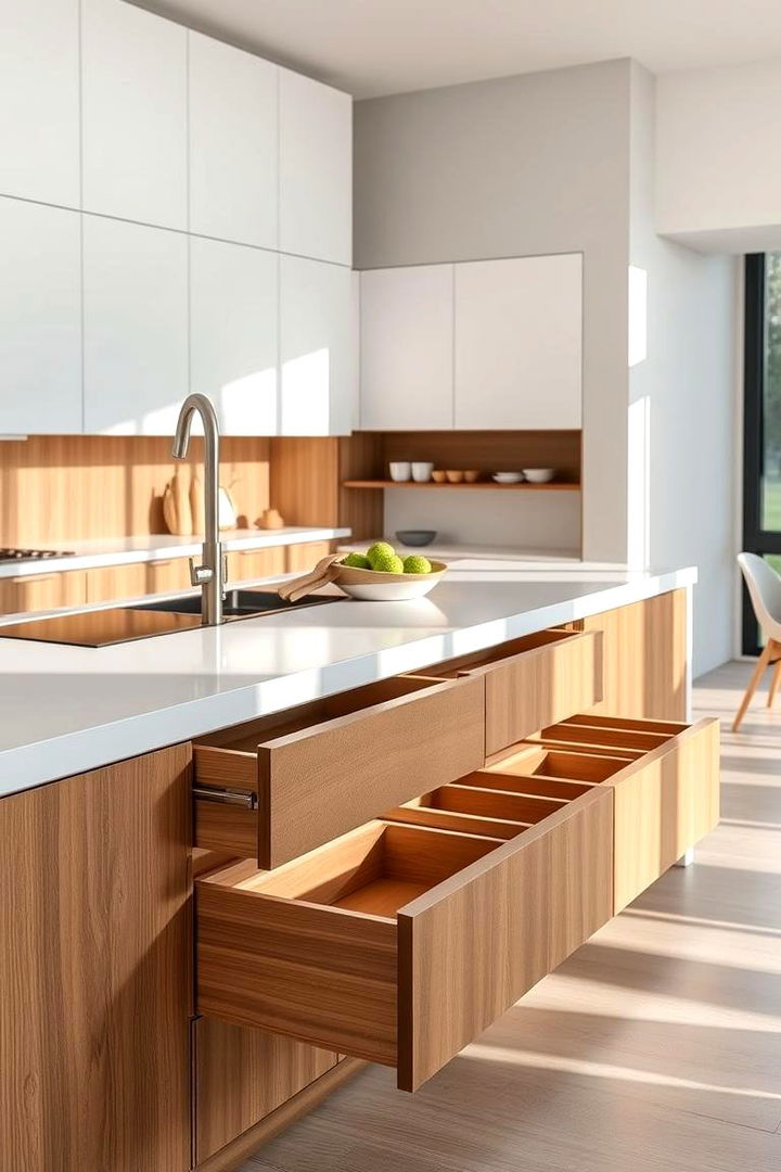 Innovative Hidden Drawers - Kitchen Island Storage Ideas to Boost Functionality