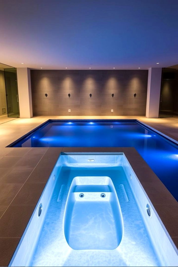 Innovative Pool and Hot Tub Integration - Rectangle Pool & Hot Tub Combo Design Concepts