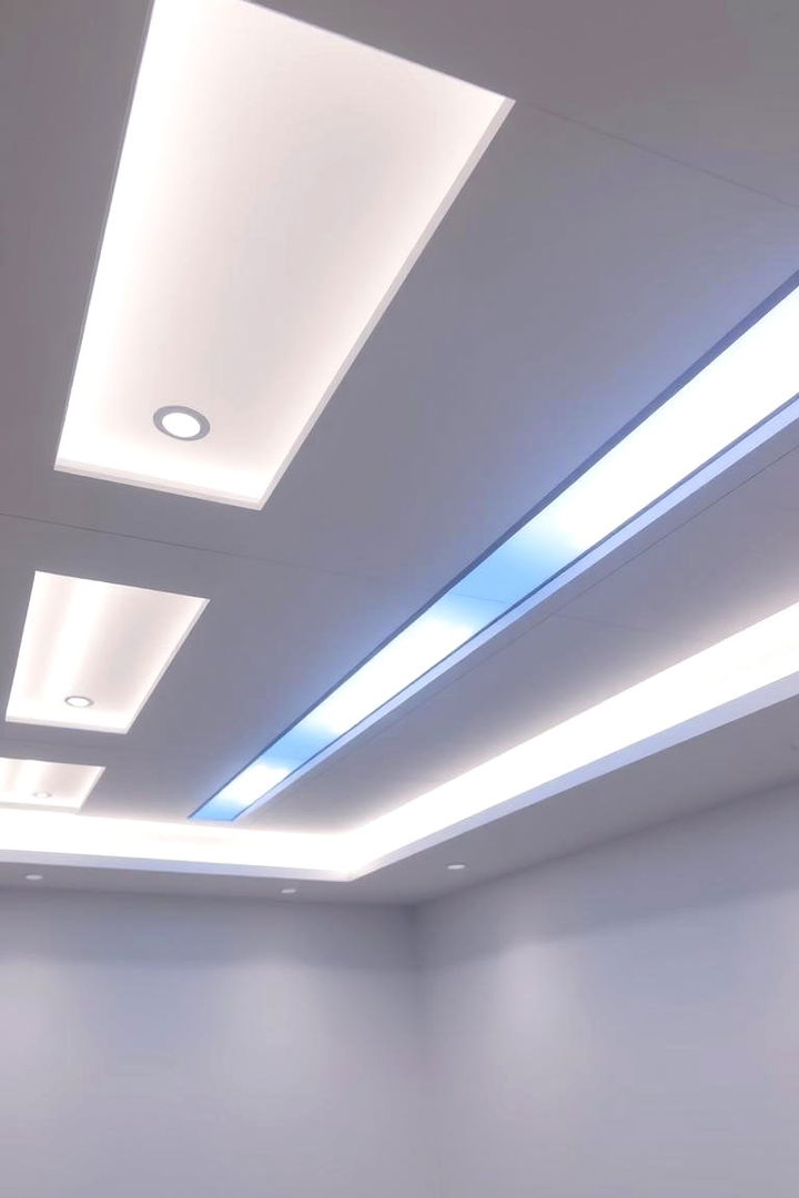 Integrated LED Lighting Ceiling Panels - Basement Drop Ceiling Ideas to Elevate Your Lower Level