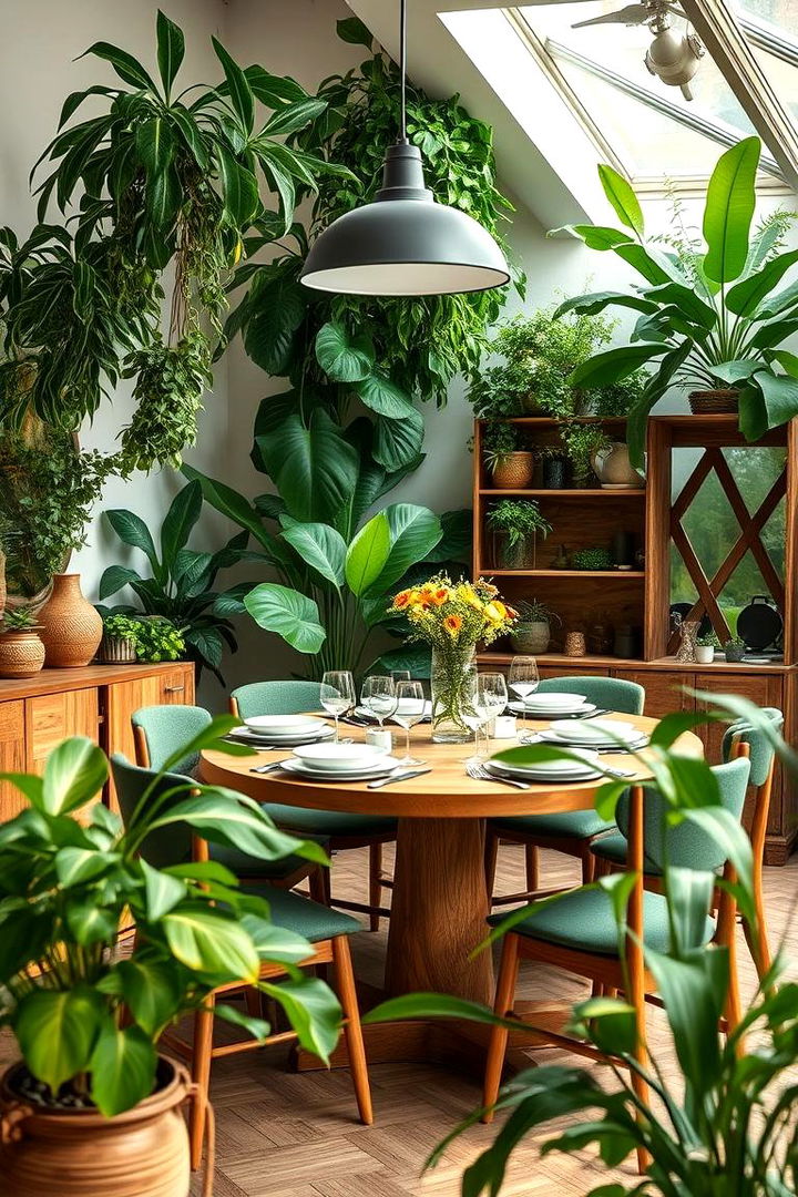 Lush Botanical Escape - Green Dining Room Ideas for Elegant Entertaining Spaces