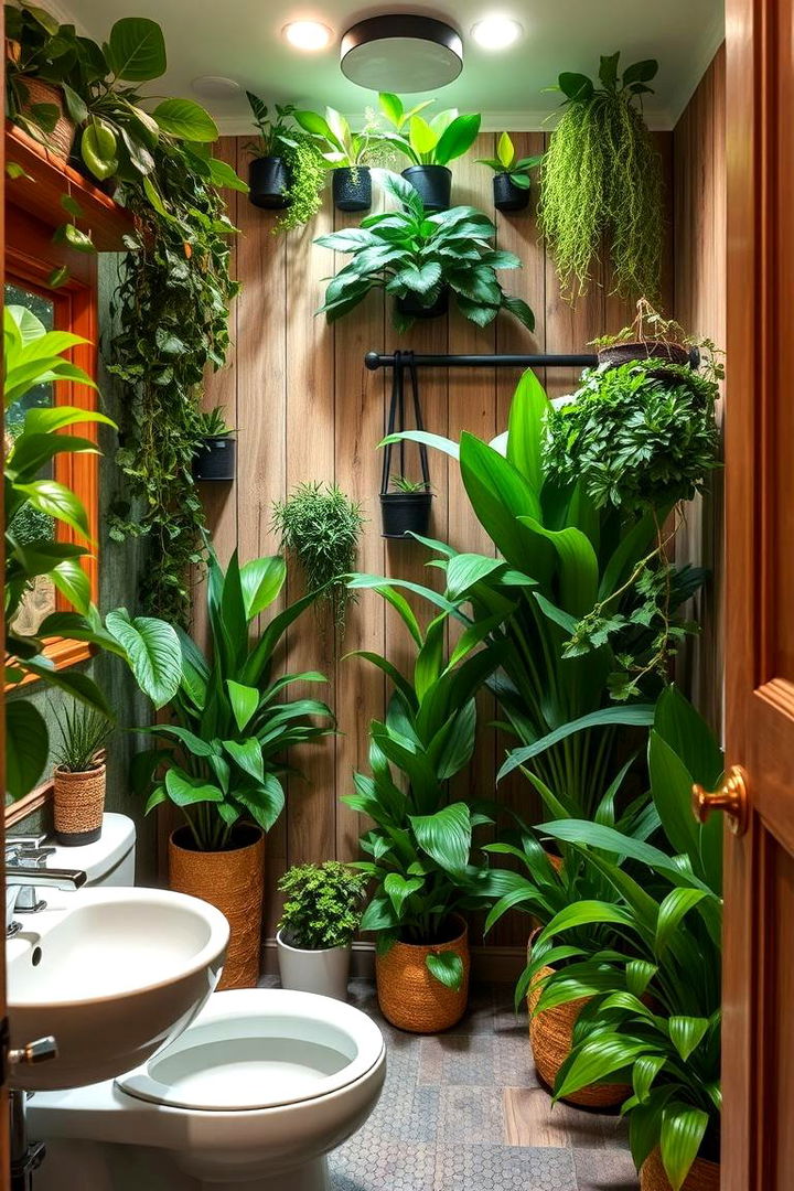 Lush Botanical Oasis - Green Powder Room Ideas for Bold and Fresh Designs