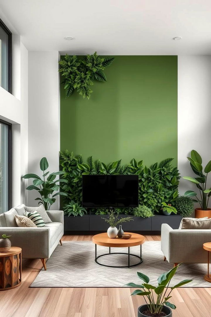 Lush Botanical Retreat - Green Accent Wall Ideas to Elevate Your Interiors