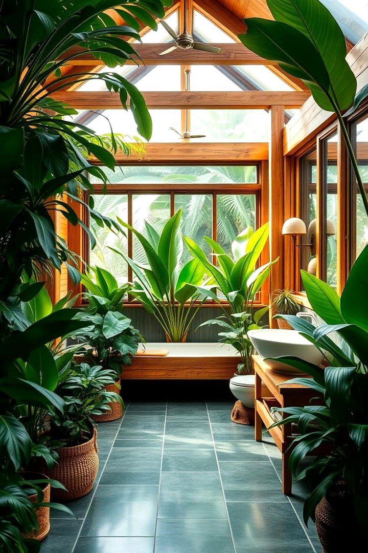 Lush Greenery and Natural Elements - Tropical Bathroom Ideas for a Spa-Like Jungle Retreat