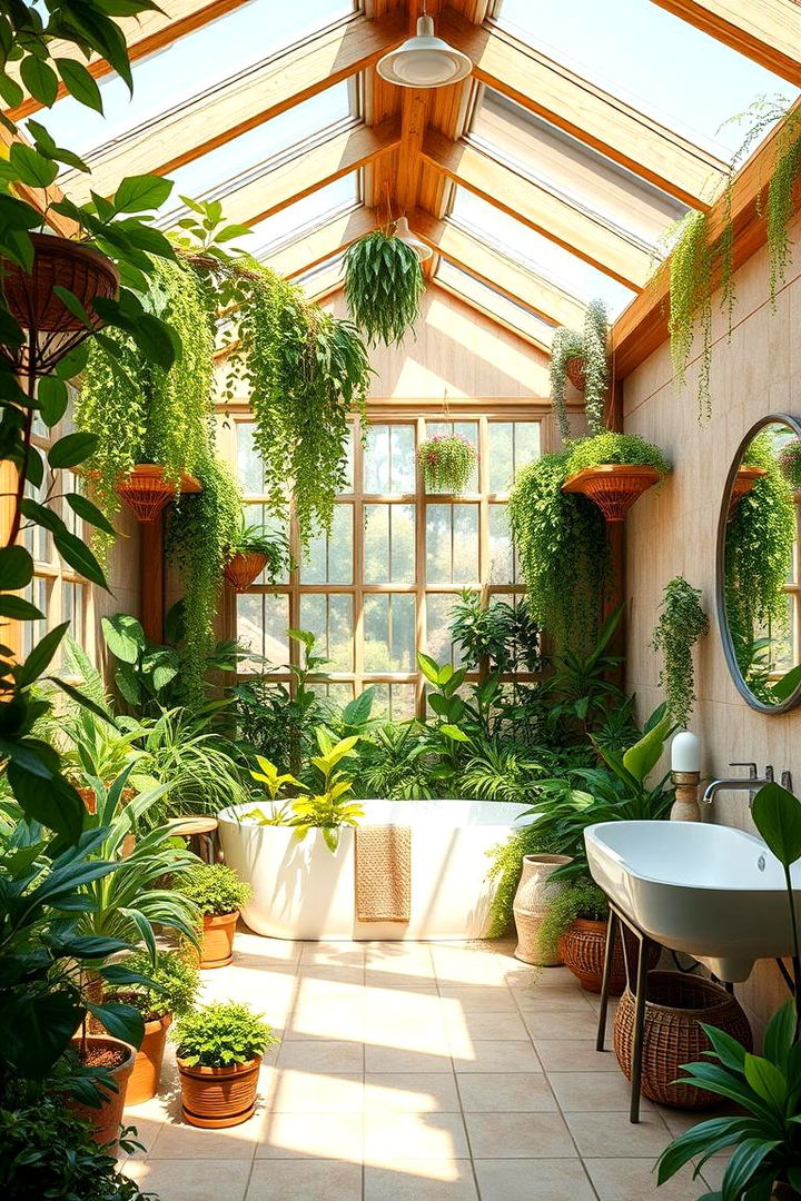 Lush Indoor Garden Sanctuary - Greenhouse Bathroom Ideas to Create a Spa-like Oasis