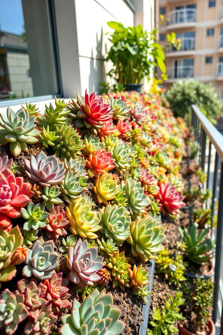 Lush Succulent Vertical Wall - Vertical Garden Ideas for Space-Saving Greenery Designs