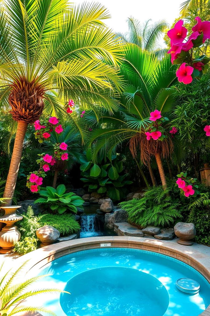 Lush Tropical Oasis - Hot Tub Landscaping Concepts to Create a Serene Backyard