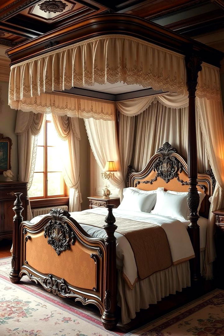 Luxurious Canopy Retreat - Victorian Bedroom Ideas for a Regal Sleep Sanctuary