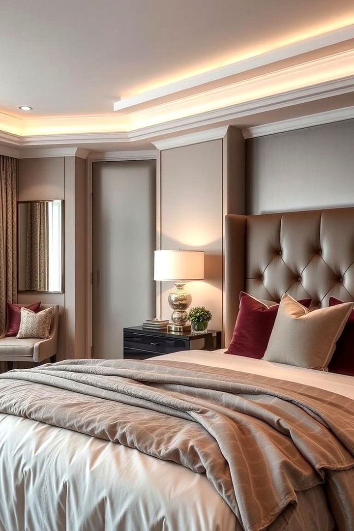 Luxurious Upholstery Accents - Glam Bedroom Ideas: Luxurious & Sparkling Retreat Designs