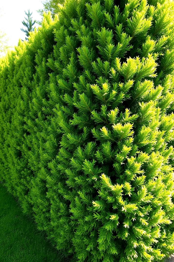 Majestic Evergreen Privacy Screens - Lush Front Yard Evergreen Landscaping Ideas for Year-Round Beauty