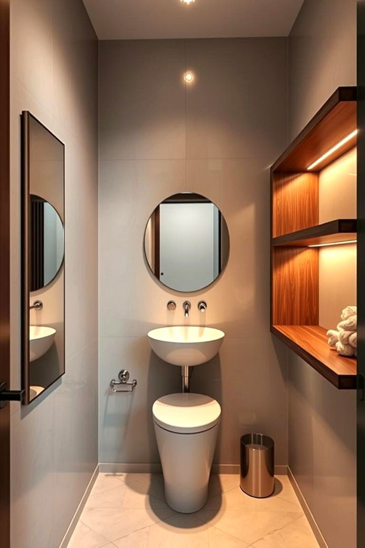Maximize Vertical Space - Chic Small Powder Room Ideas to Maximize Compact Spaces