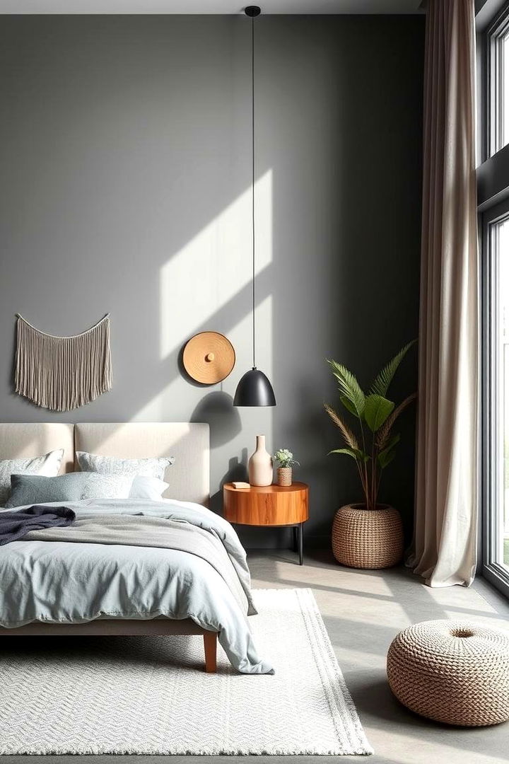Minimalist Boho Bliss in Grey - Grey Boho Bedroom Ideas with Eclectic Chic Style