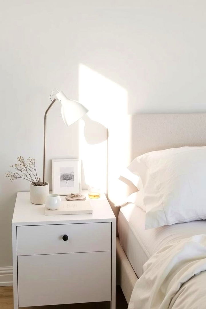 Minimalist Elegance in Simplicity - Stylish Nightstand Decor Ideas for Elevated Bedrooms