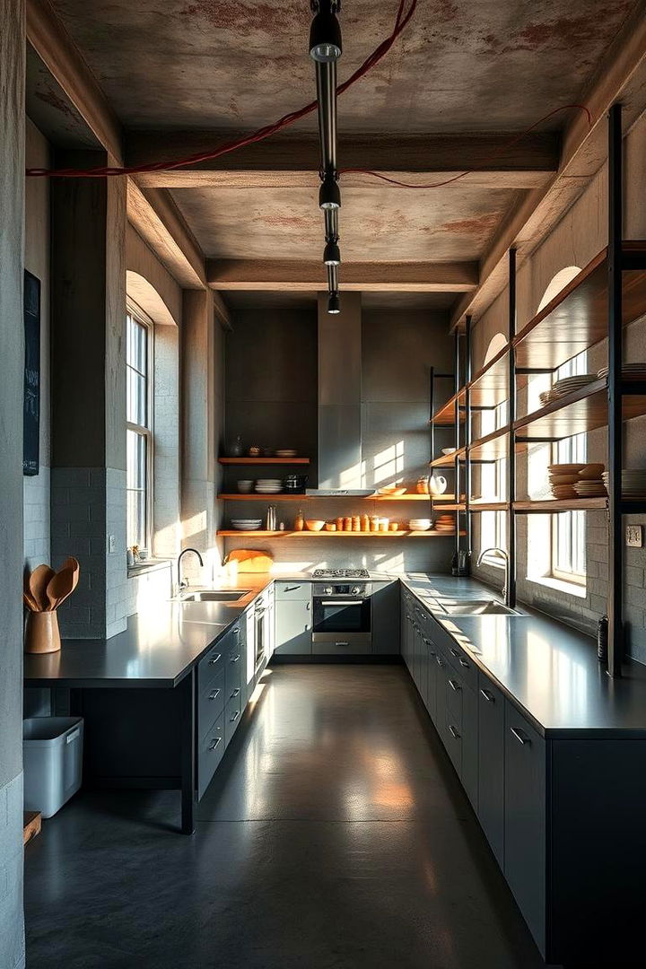 Minimalist Industrial Aesthetic - Practical Dirty Kitchen Ideas for Efficient Cooking
