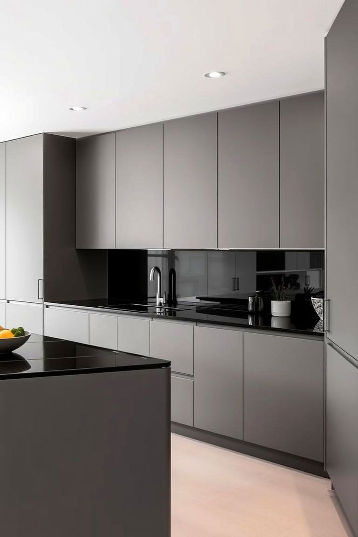 Minimalist Modern Design - Modern Kitchens: Gray Cabinets & Black Countertops
