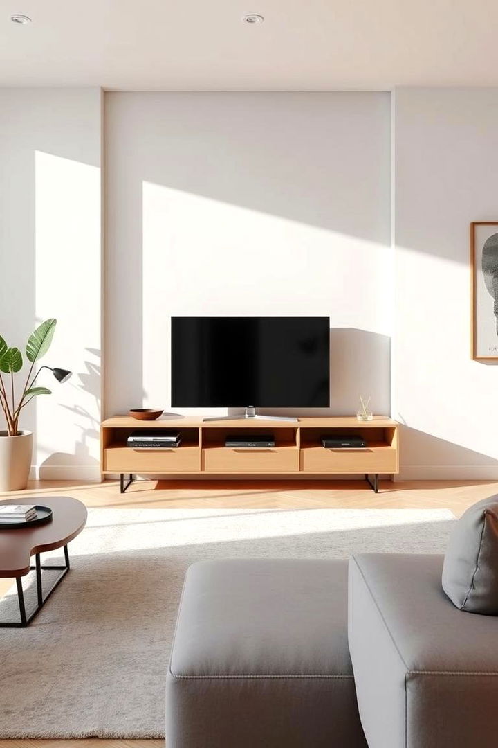 Minimalist Modern Elegance - TV Console Decor Ideas to Elevate Your Living Room
