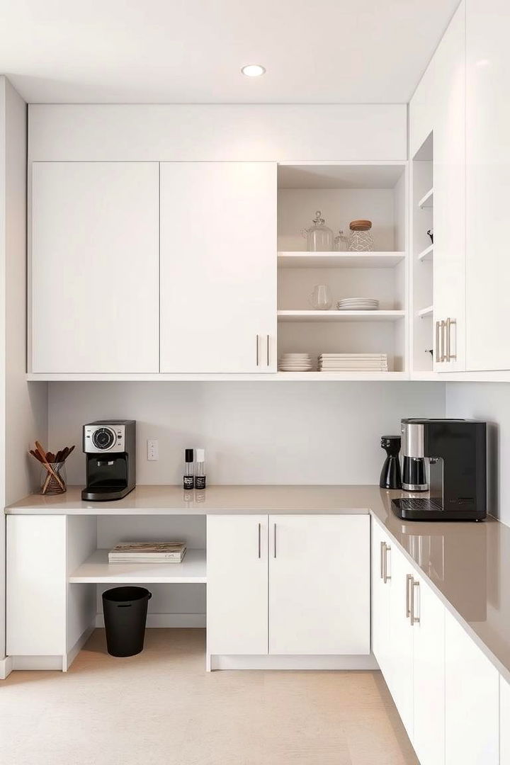 Minimalist Modern Station - Coffee Station Ideas for a Functional Kitchen Setup