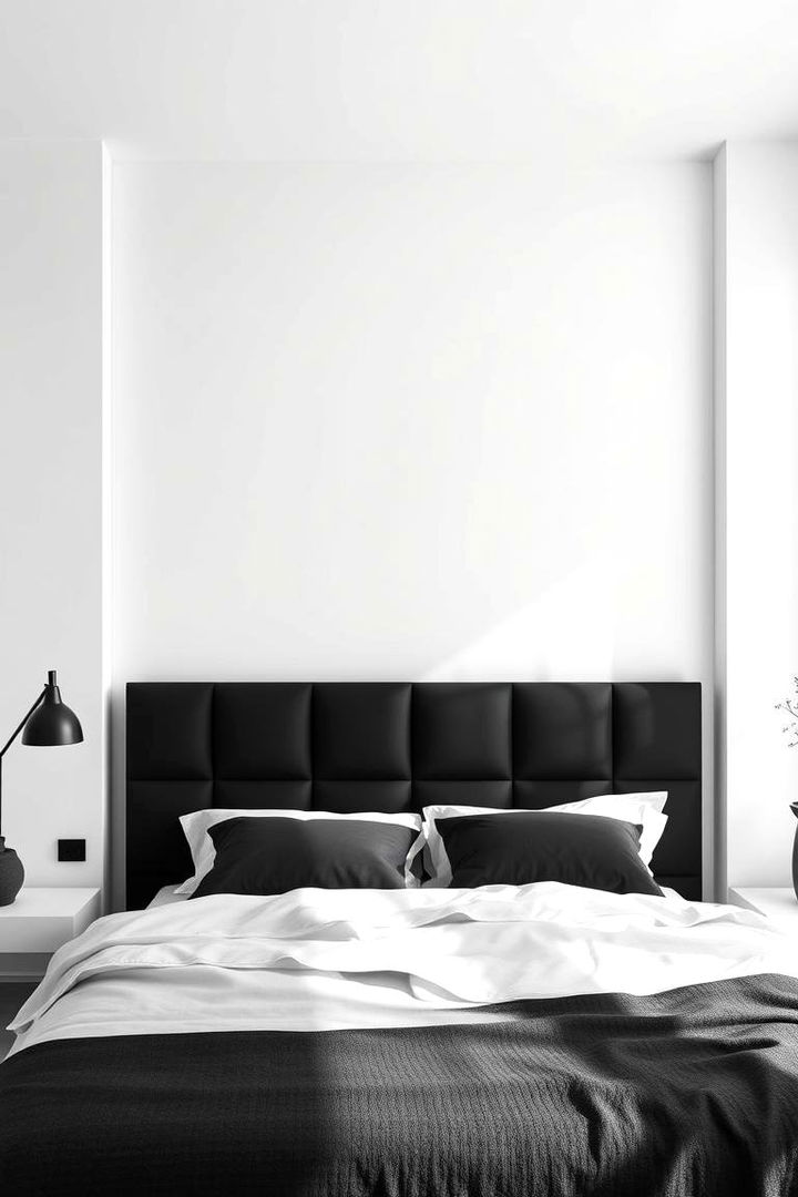 Minimalist Monochrome Mastery - Bedroom Wall Painting Ideas to Refresh Your Retreat