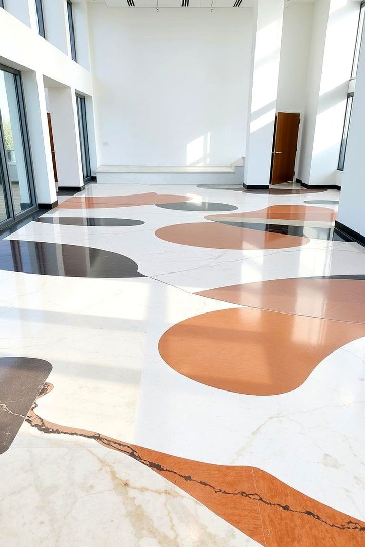Modern Abstract Accent - Epoxy Floor Design Ideas for Durable & Stylish Surfaces